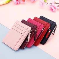1pc small wallet credit multi card holders package fashion pu function zipper ultra thin organizer case student women coin purse