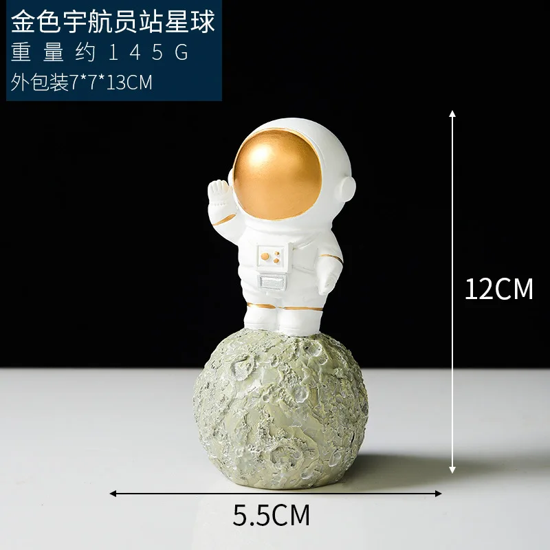 

1pc Resin Spaceman Sculpture Home Desktop Decoration Astronaut Figure Statue Educational Toys Figurine Kids gift Fly Stand Chair