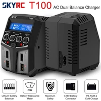 skyrc t100 ac lipo battery balance charger dual 5a 2x50w 2 4s charger for nimh nicd lipo life lilon lihv pb battery