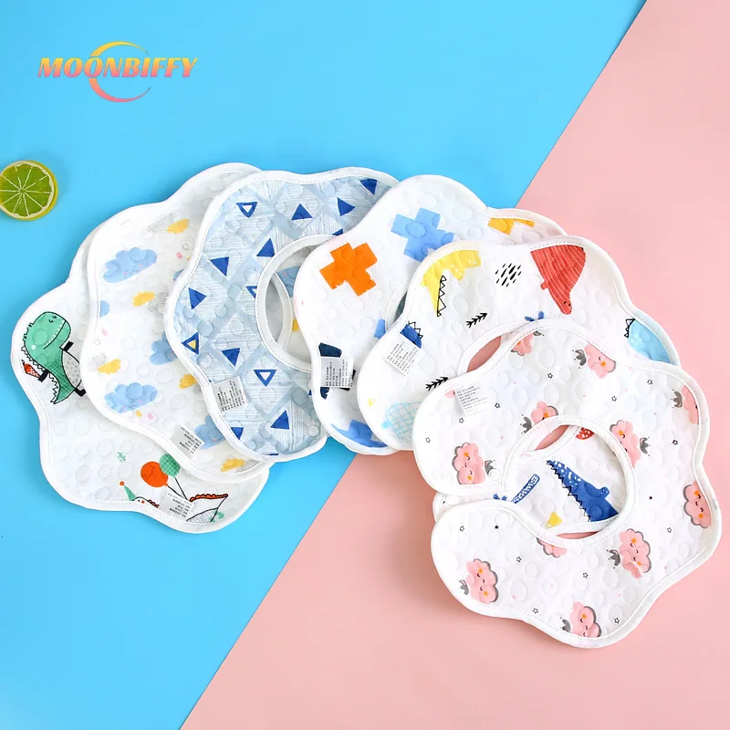 

Baby Bibs Baby Products Baberos Cotton Round Flower Baby Boys Girls Feeding Bib Newborn Infant Saliva Towel Baby Stuff Newborn