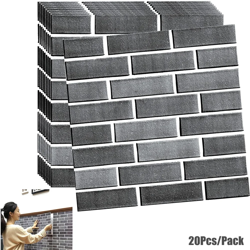 

Настенные 3D-панели MH512, самоклеящиеся водонепроницаемые обои с рисунком кирпича, фоновые украшения для кухни, гостиной, 20 шт.