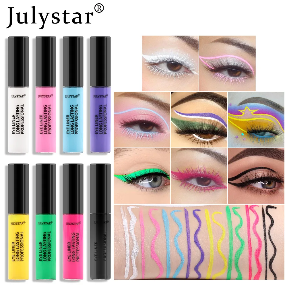 

Waterproof Liquid Eyeliner Pen 8 Colors Fast Drying Lasting Matte Blue White Pink Green Yellow Eyliner Pencil Makeup Cosmetics