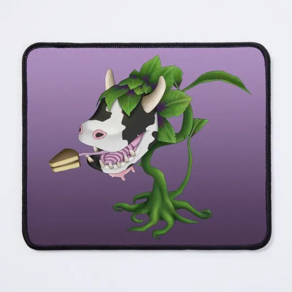 Коврик для мыши с изображением коровы и растений