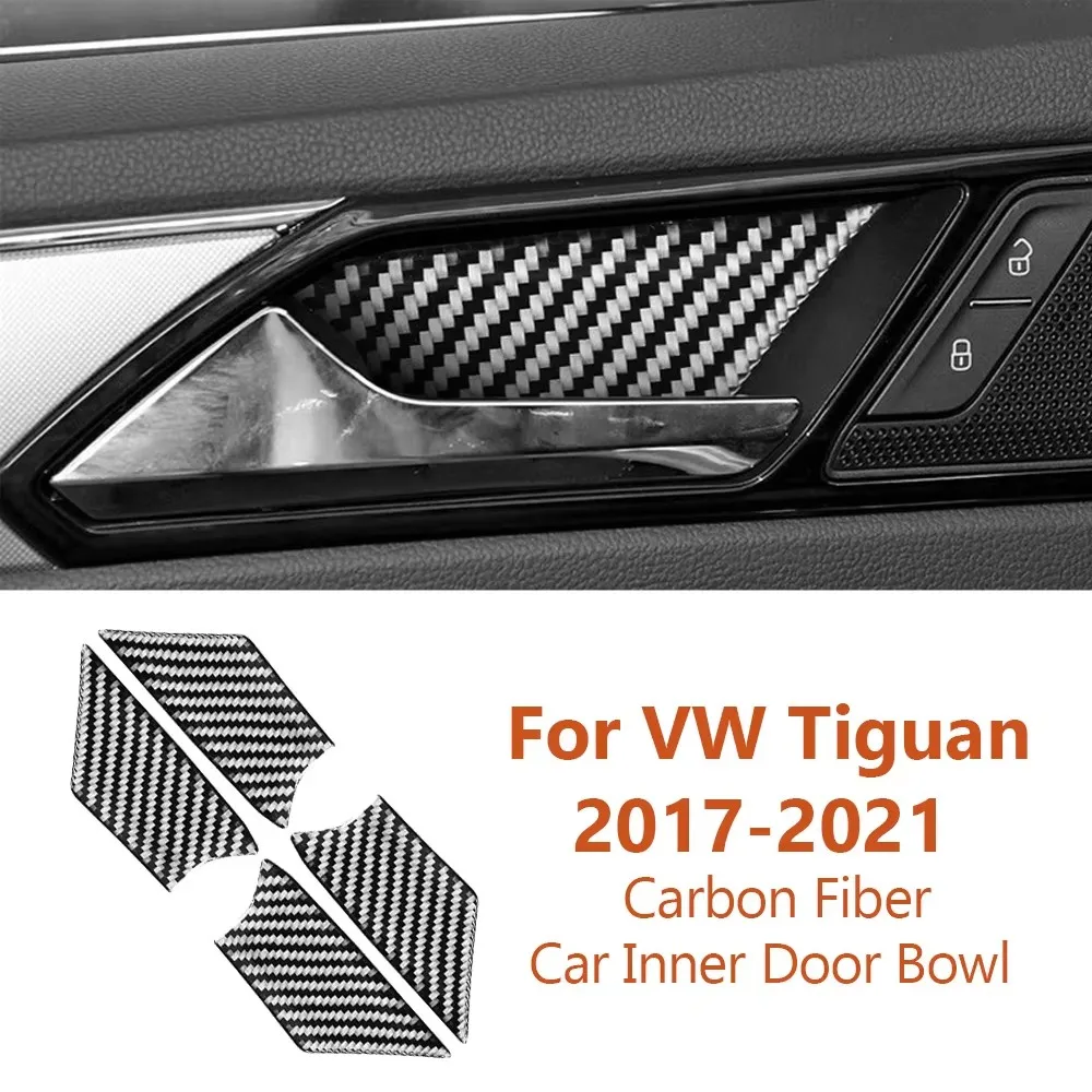 

Для Volkswagen VW Tiguan 2017-2021 Стайлинг из углеродного волокна, внутренняя дверная панель, декоративные наклейки, аксессуары для салона автомобиля