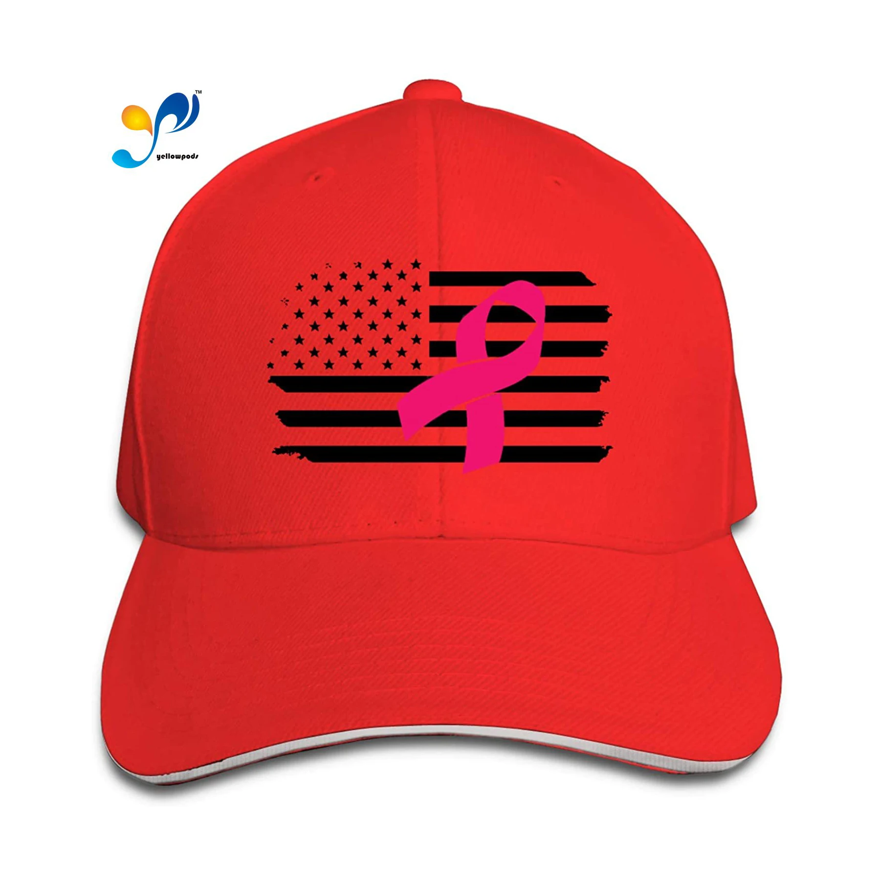 

Pink B-Reast Cancer Flag American Flag Casquette Sunhat Adjustable Sandwich Cap Hats Moto Gp Baseball Cap