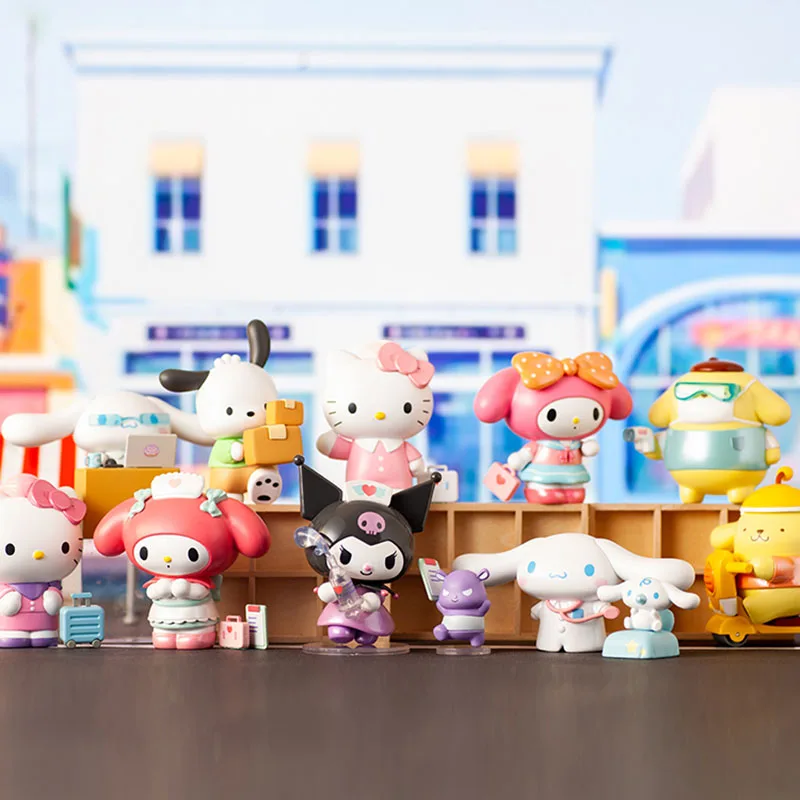 

Contribution Working Day Sereis Melody PomPomPurin Kuromi Cinnamoroll Pochacco Kitty Cat Action Figure Dolls Toys Decoration