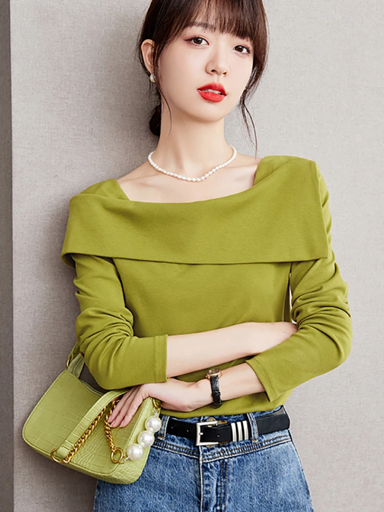 

BOBOKATEER Long Sleeve T-shirt Femme Tops Camisetas De Mujer New Fashion Woman Tshirts Elegant T-shirty Damskie Female Clothing