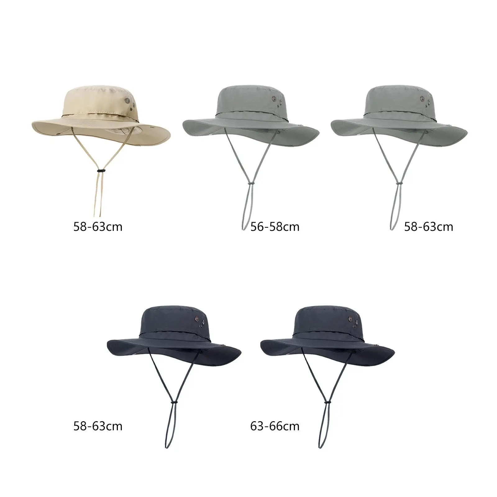 

Bucket Hat Sunhat Adjustable Waterproof Wide Brim with Strings Foldable Sun Hat for Summer Outdoor Beach Hiking