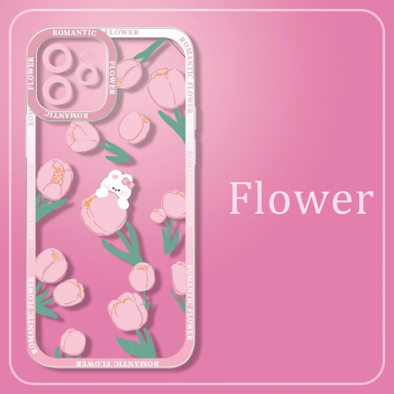 

Светящийся креативный чехол для телефона с цветами для IPhone 14Pro Max 13Plus 12 11 X XR/XS INS Стильный Прозрачный Силиконовый противоударный чехол