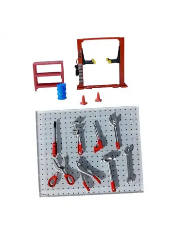 1/64 Диорама Автомобильный гаражный подъемник Портальный реалистичная мебель Инструменты для авторемонта Инструмент для обслуживания Сцена Модель Масло Ведро Контейнер Инструмент