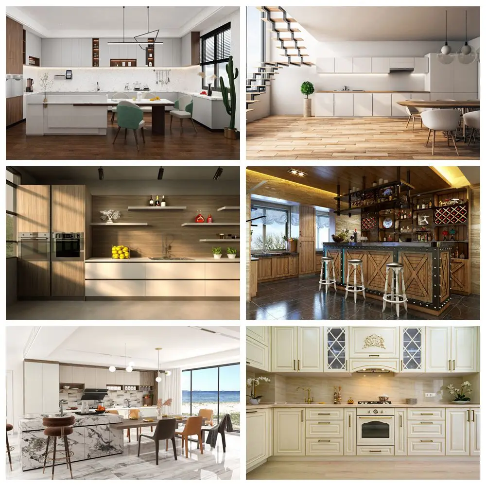 

Kitchen Props Room Decoration Photography Backdrops Custom Home Marble Bricks Interior Table Chair Sofa Party Photo Backgrounds