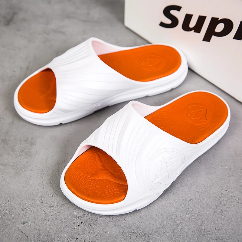 

Men Summer Shock Absorbing Slippers Outdoor Casual Non Slip Deodorant Trendy Slides Home Comfortable Light Thick Sole Slipper