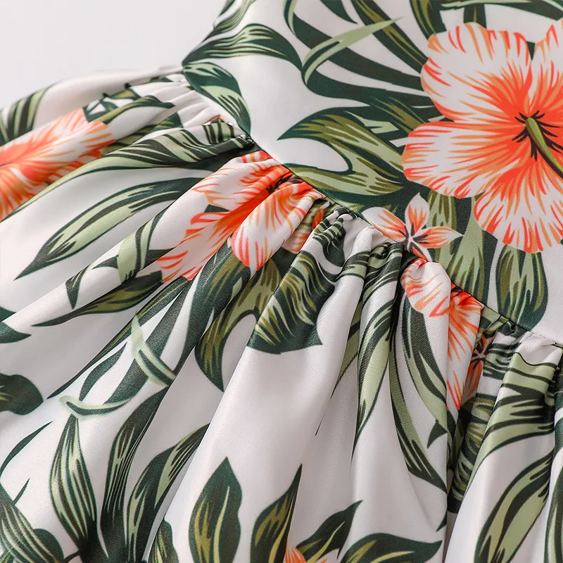 Детское летнее платье без рукавов с цветочным принтом