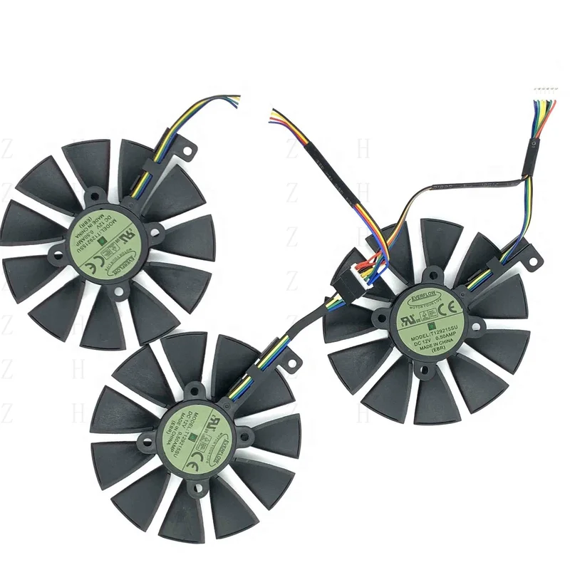 Фото Вентилятор-кулер H для ASUS Strix GTX 1060 OC 1070 1080 GTX 1080Ti RX 480 T129215SU 87 мм №5