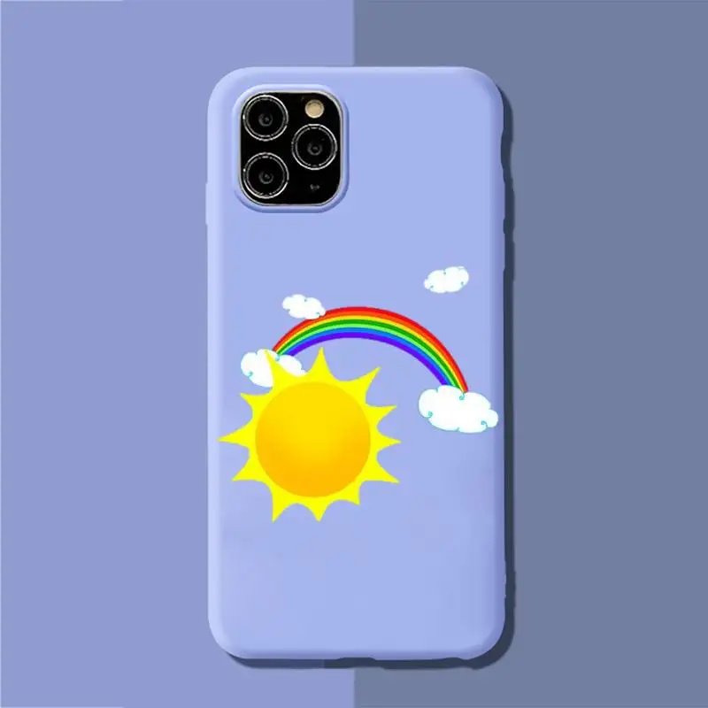 

MaiYaCa Sun Phone Case for iPhone 11 12 13 Mini Pro Xs Max 8 7 6 6S Plus X XR Solid Candy Color Case