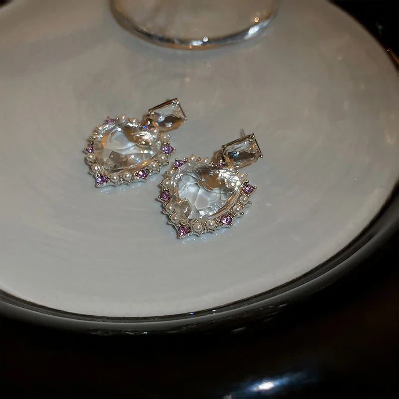 Романтическое модное ожерелье с кубическим цирконием в форме сердца подвеска