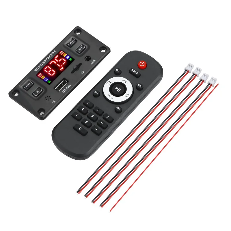 

2*60 Вт усилитель Bluetooth 80 Вт Бас mp3-плеер WAV декодер плата 12 в автомобильный FM-радиомодуль с поддержкой будильника TF USB AUX запись