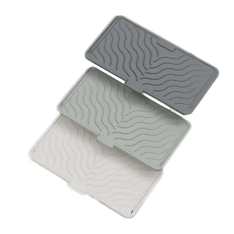 

Кухонный коврик для сушки посуды, силиконовый коврик для смесителя, поднос для раковины, большой коврик для сушки на раковину, большой тройной кухонный инструмент