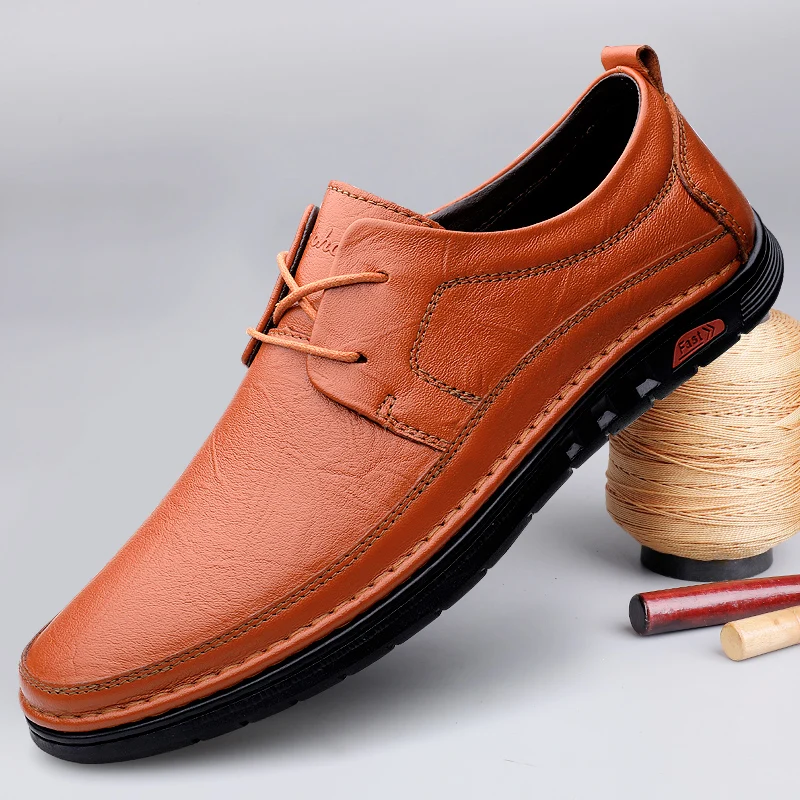 

Мужские повседневные туфли, дышащие лоферы из спилка, деловая офисная обувь для мужчин, официальная Мужская Классическая обувь