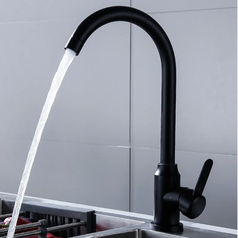 

Black Kitchen Faucet Kitchen Tap Single Hole Handle Swivel 360 Degree Hot Cold Water Mixer Tap Kitchen Water Tap Faucet