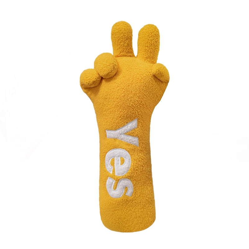 Забавные жесты плюшевые игрушки подушки с надписью Good Yes милые мягкие для дивана