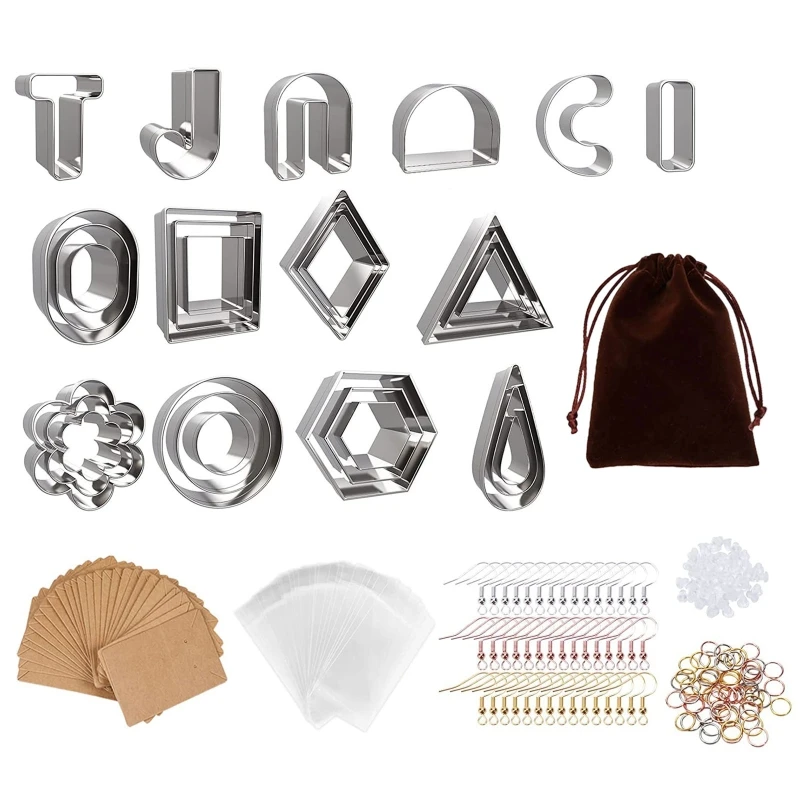 

30pcs Set Polymer Clay Earring Cutters 14 Earring Shapes Diy Making Earring Jewelry Gift on Festival Anniversary T8DE