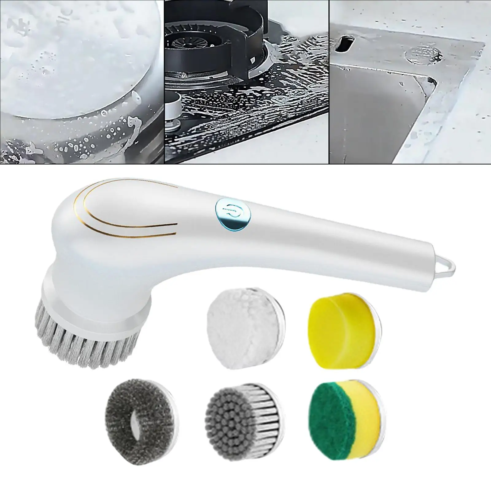 

Electric Scrubber Waterproof Rechargeable Handheld Household Tools Scrub Brush Multipurpose for Sink Countertop Tub Kitchen Tile