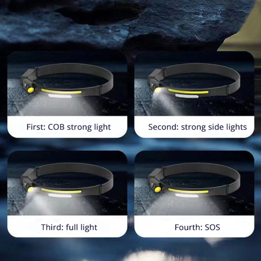 

Зарядное устройство, портативный фонарь, 218лм, USB, перезаряжаемый интеллектуальный датчик Мах, для палатки, пешего туризма, велоспорта, ночно...
