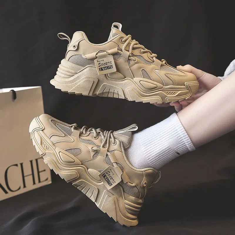 

Sneakers Women Spring Designers Platform White Black Sneakers Lace Up Shoe for Women Ladies Casual Shoes Chunky Zapatillas Mujer