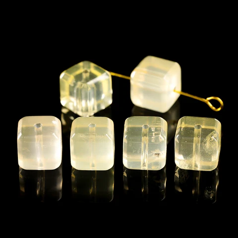 1 шт. натуральный камень лимонный кварц резная квадратная граненая форма бусина с отверстием для изготовления ювелирных изделий DIY ожерелье браслет аксессуар