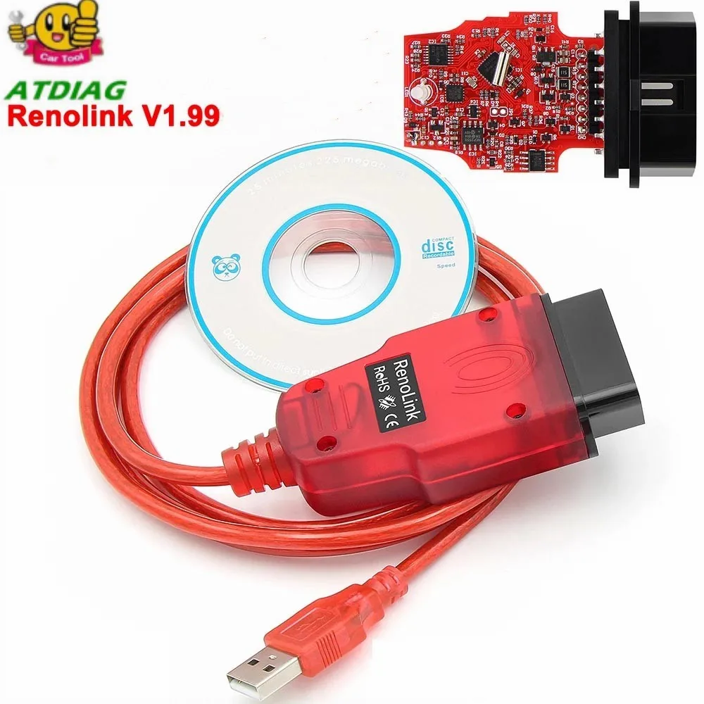 Автомобильный диагностический инструмент Renolink V1.99 OBD2 для Renault OBD 2 ECU Тюнинг