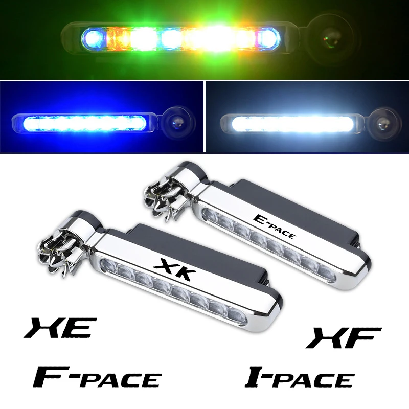 

2PCS Wind Powered Car Running Lights 8LED Rotation Fan Daylight For Jaguar XK XJ XE XF F-PACE E-PACE I-PACE F-Type XFL XKR XJ8