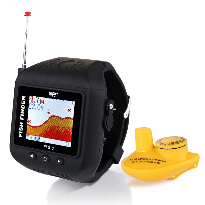 

Lucky FF518 RU Watch Type Sonar Fish Finder Russian Version Sonar Wireless / clock Colored Display with RU EN User Manual