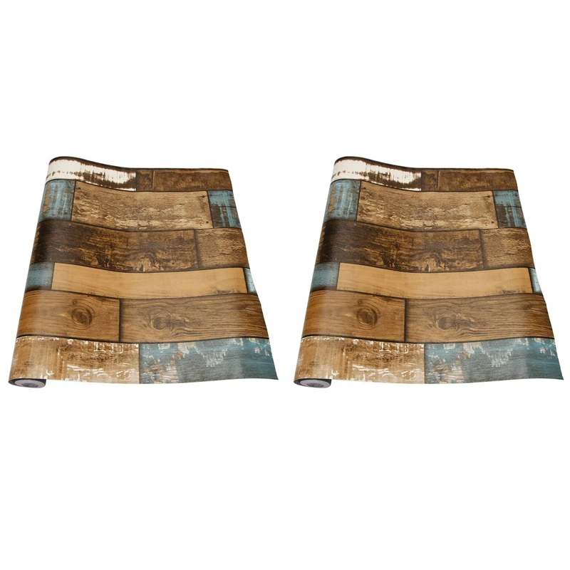 

2X,6M Vinyl 3D Rustic Wood Wallpaper Peel And Stick Wallpaper Self Adhesive Wallpaper Wood Contact Paper White