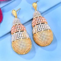 soramoore new famous luxury charm big hollow earring for women full micro cz cubic zircon dubai wedding indian bohemia earrings