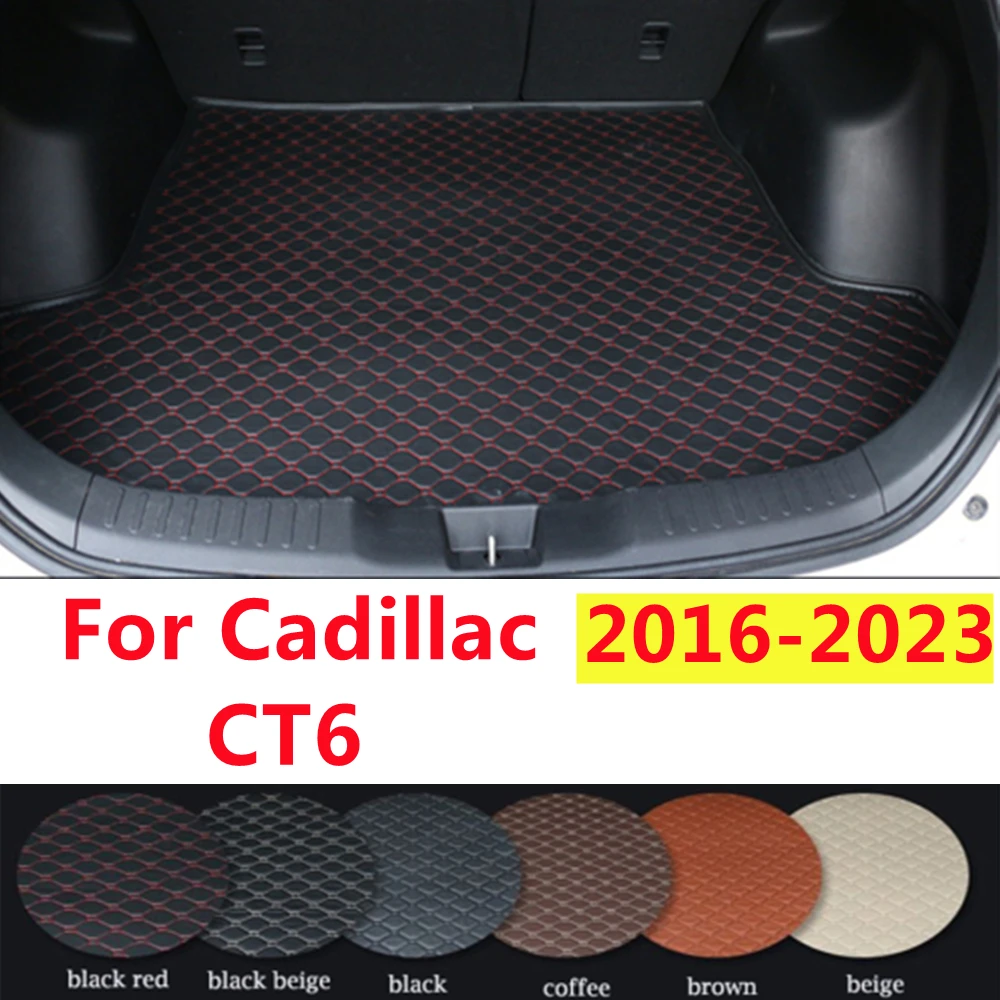 

SJ Custom подходит для Cadillac CT6 2016-20-21-22-2023, водонепроницаемый автомобильный коврик для багажника, авто задний поднос для багажника, подкладка для ковра, защита