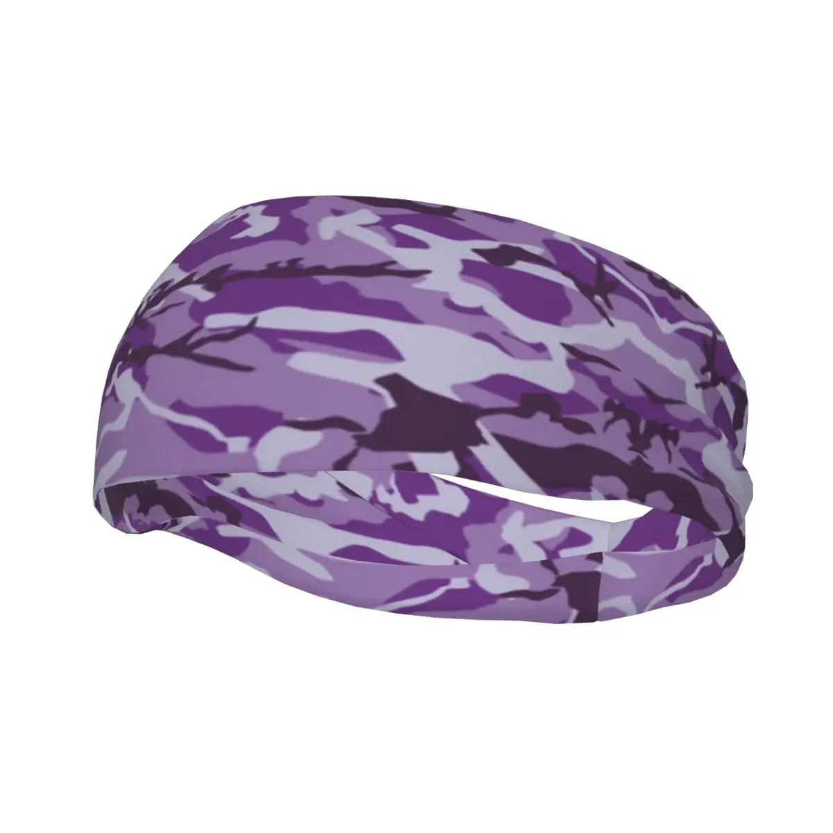 

Purple Camo Camouflage Sweatbands Stretch Athletic Sweat Headbands for Women Men Headwrap Head Sweat Bandages Hair Sweat Bands