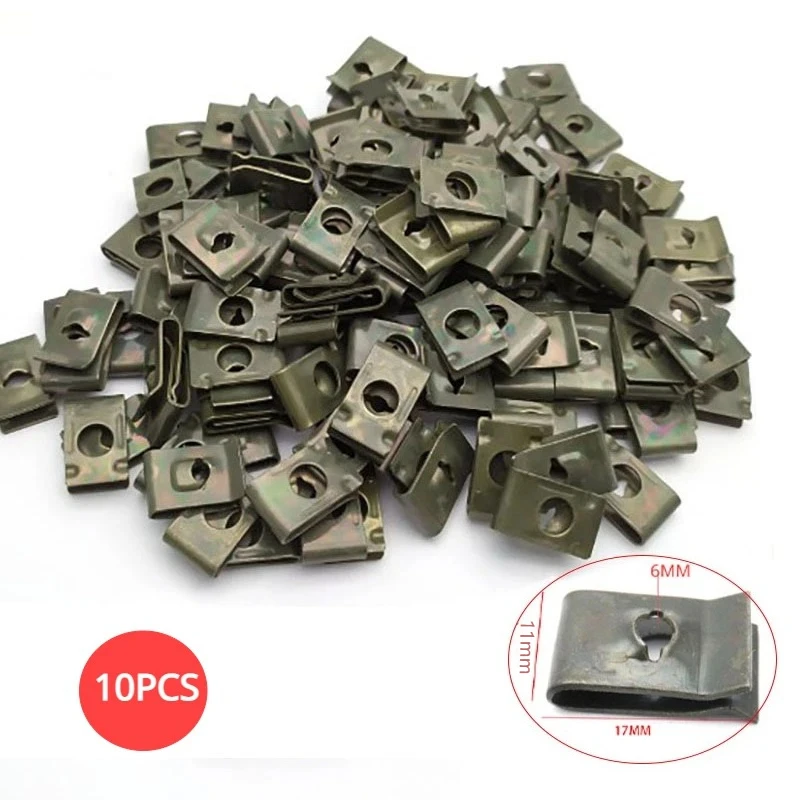 Автомобильные мотоциклы, металлические винтовые крепежные зажимы, U-образный зажим с винтом, антикоррозийный защитный зажим, саморезывающийся зажим для крепления бампера