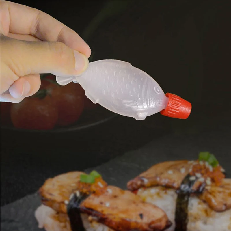 15Pcs Disposable Sauce Bottle Fish-Shaped 4ml Soy Sauce Bott