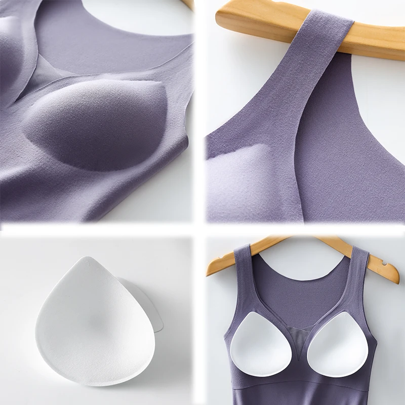 Autumn Winter Plus Velvet Seamless Thermal Women Vest With inner Cup Volcanic Rock Keeping Warm Thermal Women Underwear Clothes