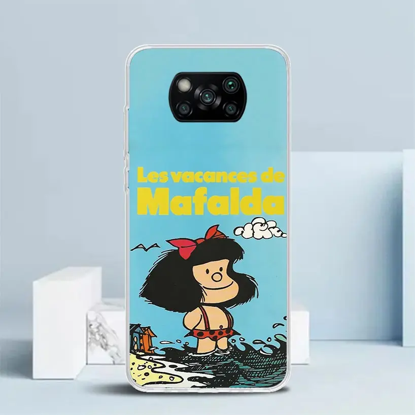 Mafalda мультяшный чехол для телефона Xiaomi Poco X6 X5 X4 X3 Nfc F6 F5 Pro F4 Gt F3 F2 F1 M5S M4 M3 M2 мягкая