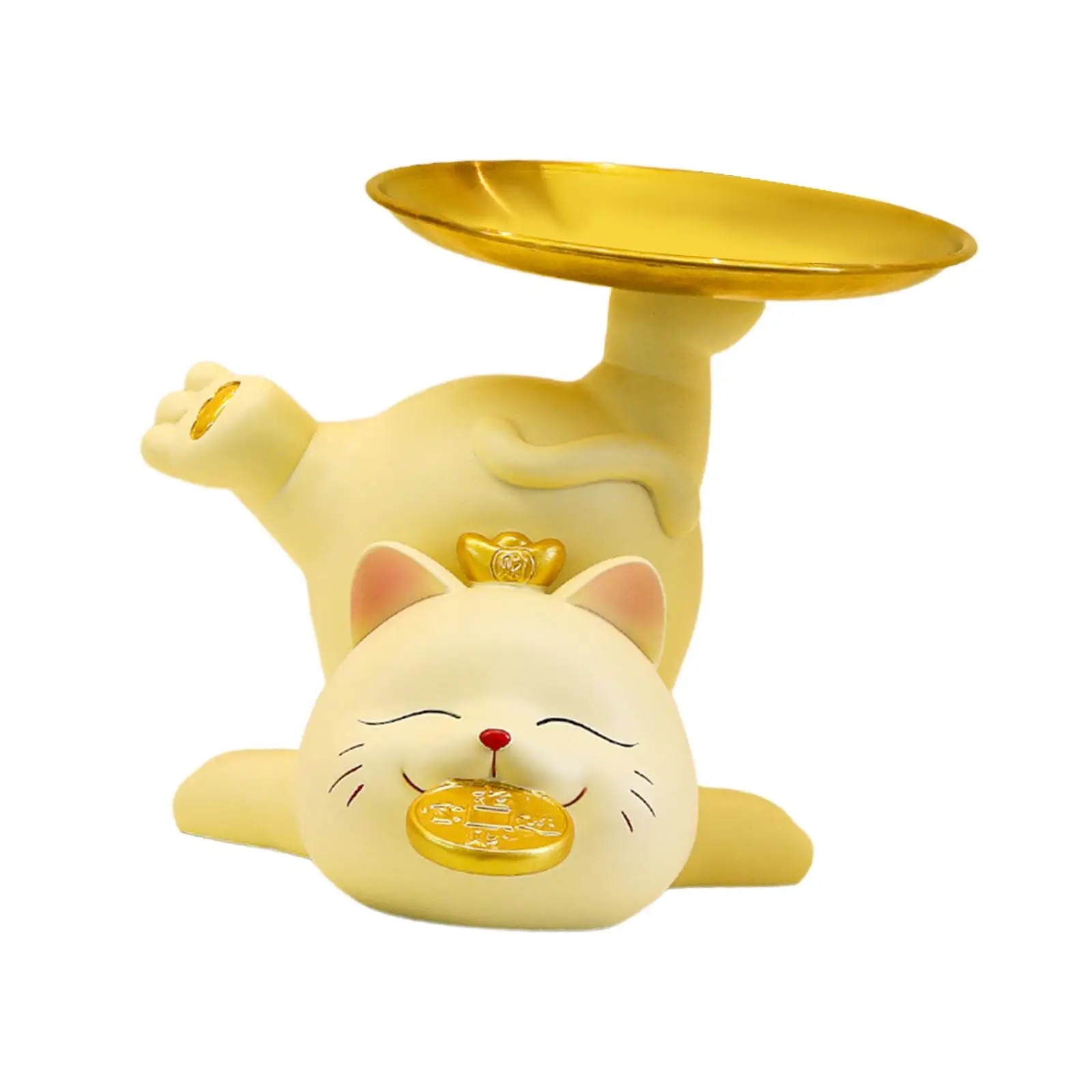 

Vanity Tray Creative Serving Tray Cosmetic Organizer Resin Cat Figurine Statue