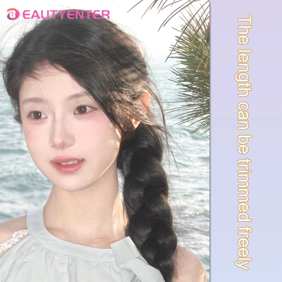 Красивые синтетические плетеные удлинители волос для конского хвоста с