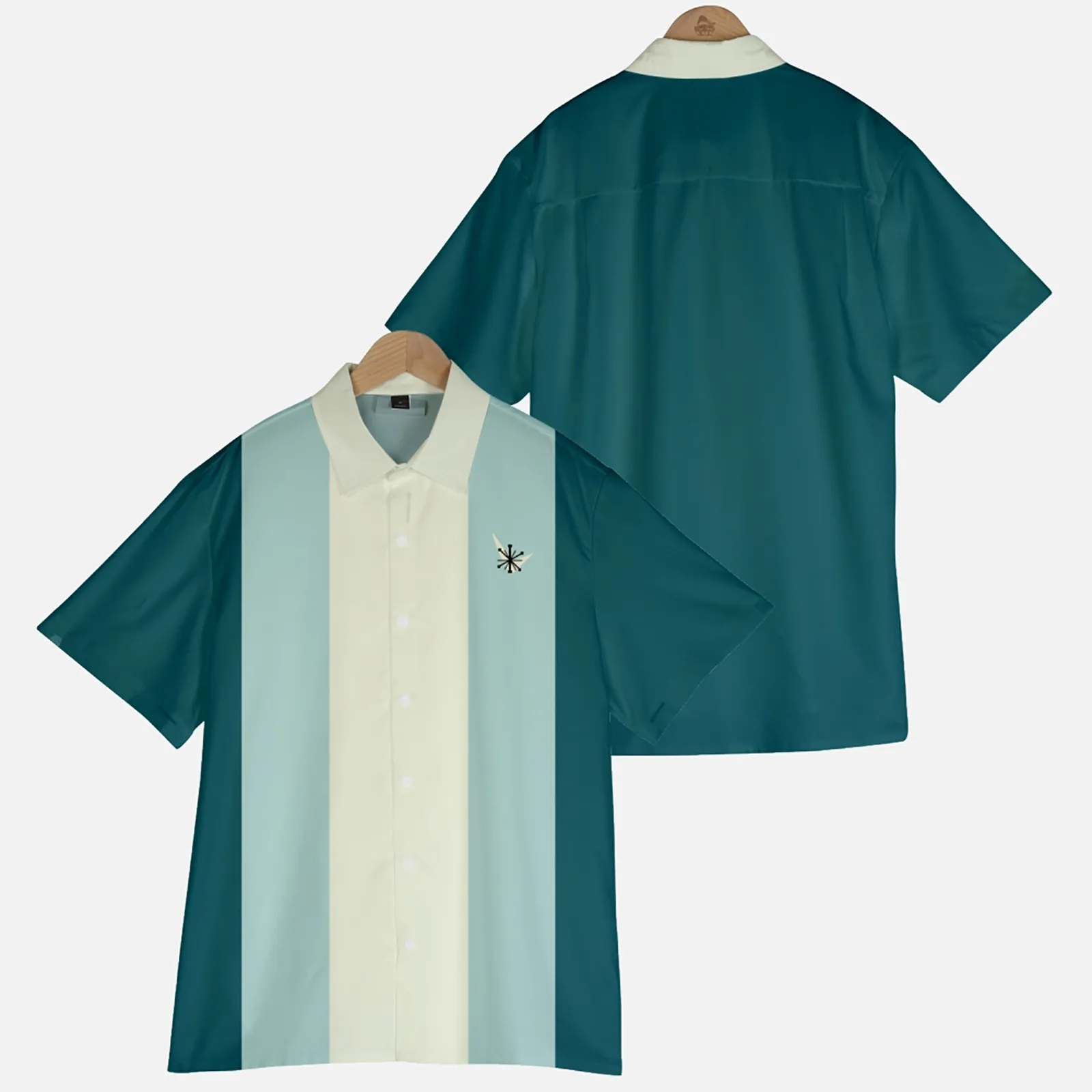 

Мужская гавайская рубашка с коротким рукавом, Пляжная рубашка с принтом s, на пуговицах, средней длины