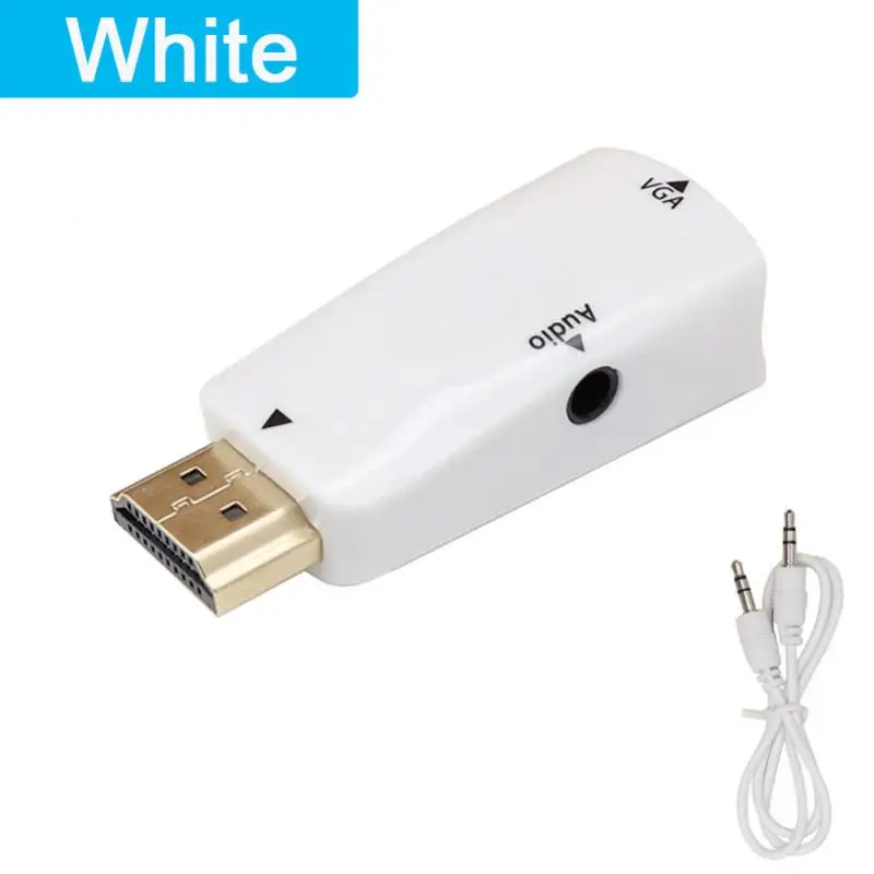 

HDMI-compatible To VGA Cable Adapter 3.5 MM Jack Audio Male To Famale Converter HD 1080P For PC Laptop TV Projector