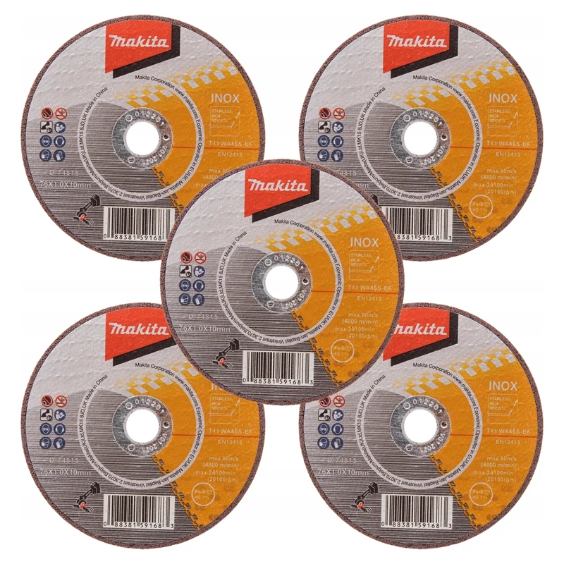 MAKITA D-74815-5 Отрезное колесо 76x10 мм из нержавеющей стали 5 шт. WA60T Пильное полотно