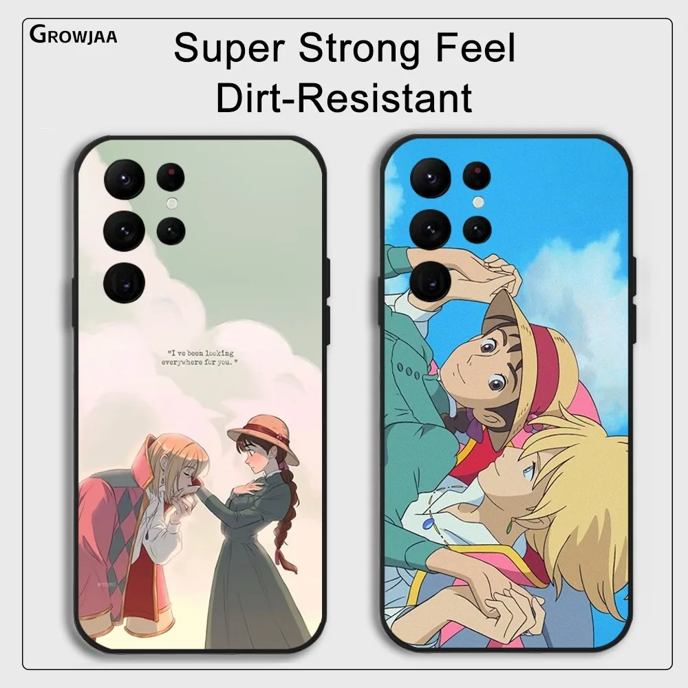 H-Howls Moving C-Castle Phone Case for Samsung Galaxy S24 Ultra S22 S23 S21 S20 5G Protective Silicone TPU Funda