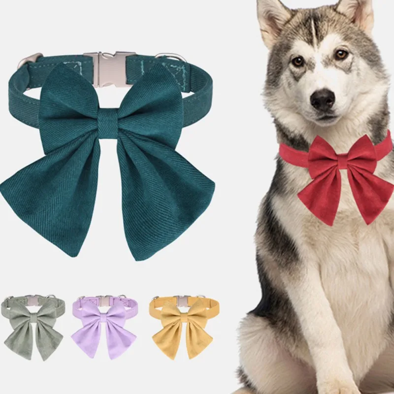 

Dog Collar Detachable Bow Tie Pet Dog Collars With Bowknot For Small Medium Dogs Cats Wedding Pet Collar Pet Accessories