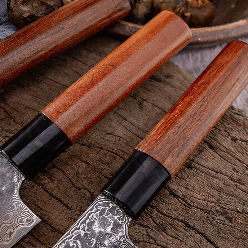 Нож шеф-повара 7 5 дюйма лезвие из дамасской стали деревянная ручка острый