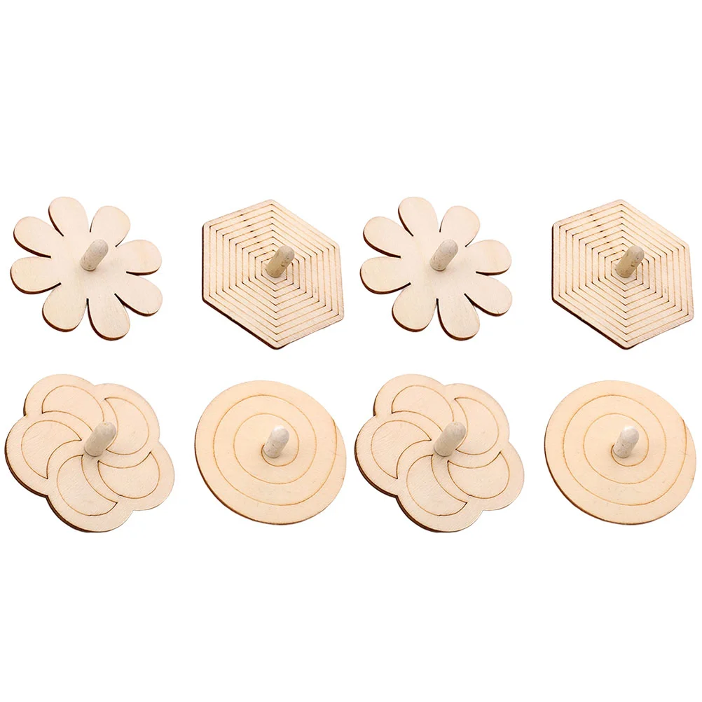 

Wooden DIY Wood Tops Unfinished Wood Crafts for Kids Party Favor Class Activity Supplies 8pcs